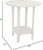 Phat Tommy Round Bar Height Patio Table - Outdoor Bar Table - Balcony Height Patio Furniture for Your Deck - Poly Outdoor Furniture, White