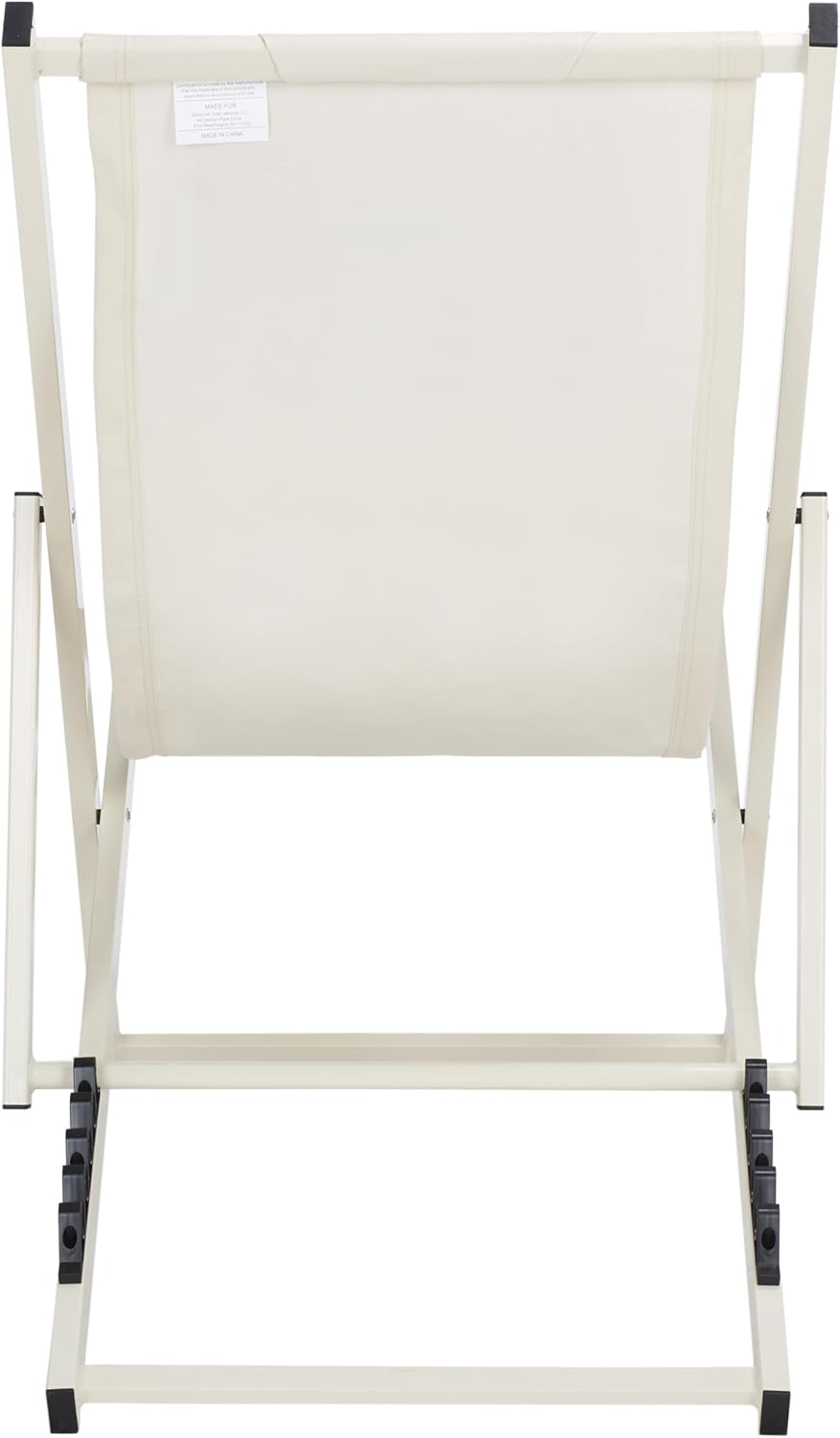 SAFAVIEH Outdoor Collection Camlin Beige/Beige Adjustable Folding Sling Chair Set of 2 (Fully Assembled)