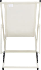 SAFAVIEH Outdoor Collection Camlin Beige/Beige Adjustable Folding Sling Chair Set of 2 (Fully Assembled)