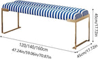 Modern Bedroom Living Room Bedside Stool, Modern Bench, Stainless Steel Entry Shoe,Creative Striped Entryway(Red,140 * 45 * 45cm)