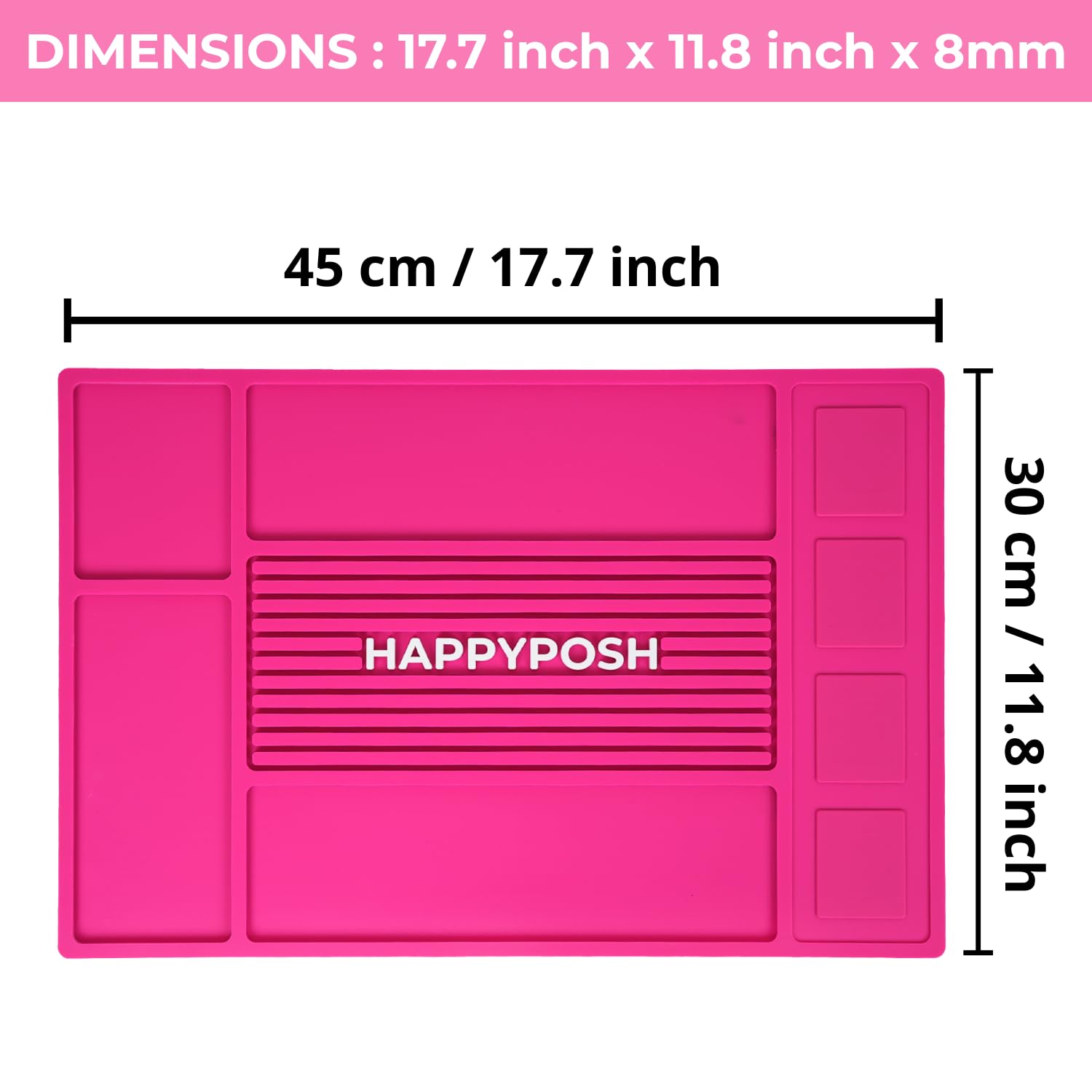 Magnetic Barber Mat, Magnetic Barber Mats For Clippers and Supplies, Barbershop Pad for Station, Beauty Salon Table Matt, Barbering Tool Organizer for Pro Hairstylist, Pink