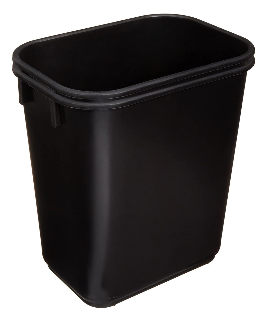 Amazon Basics Small Rectangular Commercial Office Wastebasket, Easy to Clean,11.4"L x 8"W x 12"H , 3 Gallon, Black, 2-Pack