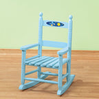 Fox Valley Traders Custom Space-Themed Children's Rocking Chair, Durable Wood - Measures 14 1/2" Wide x 11 1/2" Deep; 22 1/2" Overall Height, Blue Font
