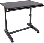 Stand Up Desk Store Adjustable Height and Angle Drafting Table Drawing Desk with Large Surface (Black Frame/Black Top, 40" W X 26" D)