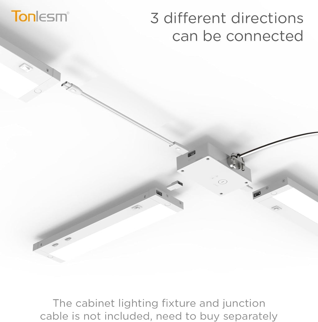 Extension Accessories Compatible with Hyperlink & Lumilink Series Under Cabinet Light with Quick-Connect (Wired Box, White, 2.52 Inch)