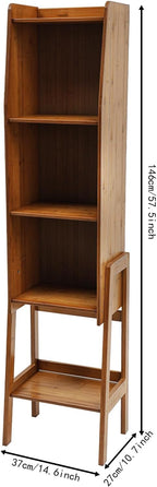 Modern End Table, Side Table Cabinet, Five-Tier Side Table, Wood Bookcase Organizer with Open Shelves for Living Room & Home Office