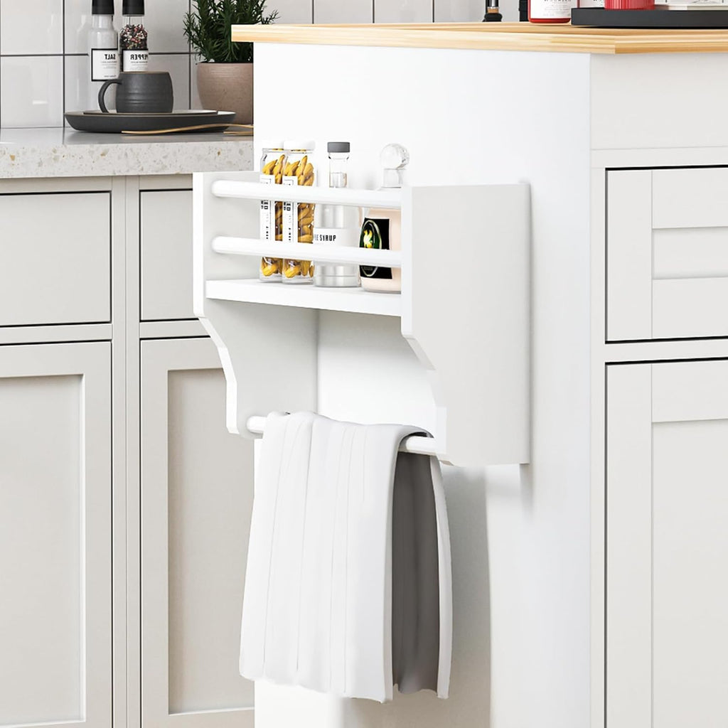 78"-49" Extendable Rolling Kitchen Island with Extended Dining Table, Mobile Kitchen Storage Islands with Storage Drawers, 2-Tier Storage Shelf, White