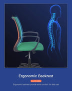 Home Office Chair Computer Ergonomic Chair Mesh Mid Back with Wheels Lumbar Support Armrest and Adjustable Executive for Men&Women (Green)