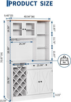 Takywep Contemporary Upright Storage Cabinet with Wine Bottle Rack | Built-in Outlet & Spacious Shelves – Multi-Functional Sideboard Credenza for Dining Area, Living Room, or Home Bar Setup