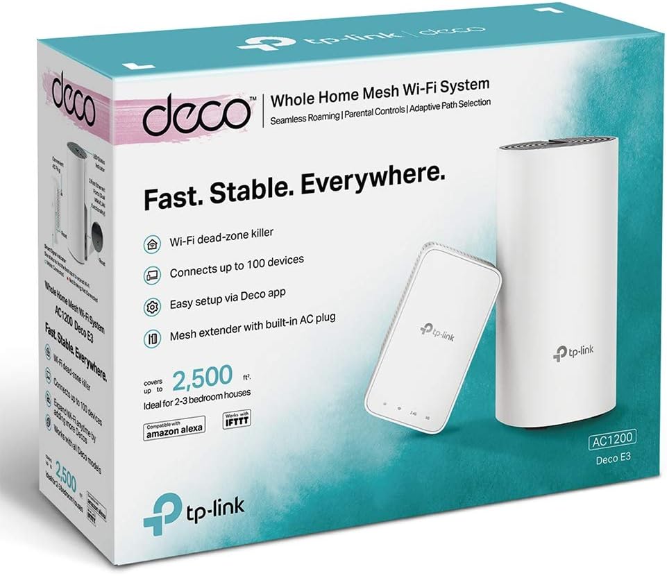 TP-Link Deco E3(2-Pack) AC1200 Whole Home Mesh WiFi System