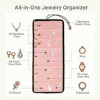 Travel Jewelry Organizer Case, Foldable Velvet Jewelry Roll for Women, Tangle-Free Necklace Storage Bag, Small Portable Jewelry Wrap for Rings, Earrings, Anti-Tarnish Travel Essentials, Black