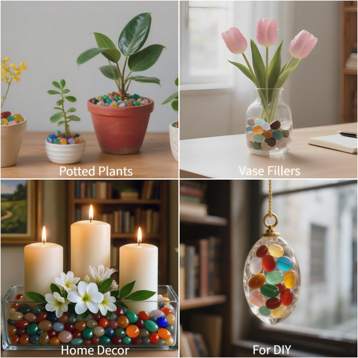Colored Bee Bath Marbles Landscaping Decorative Glass Vase Polished Rocks | Garden Potted Plant,Tumbled Mancala Stones,Indoor Agate,Crystal,DIY,Aquarium Gravel,Terrarium Fish Tanks