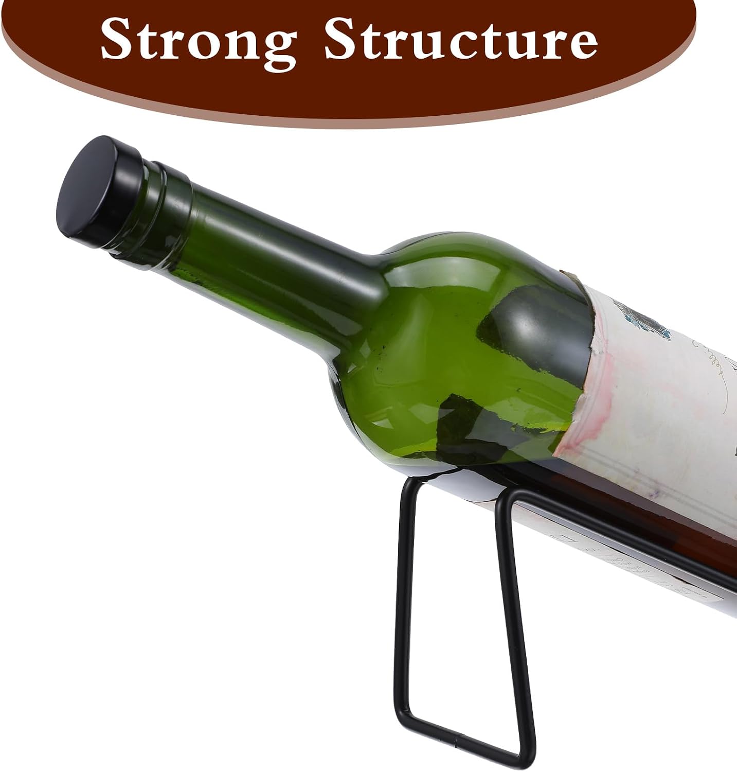 8pcs Single Wine Bottle Rack, Metal Tabletop Wine Display Racks, Stylish-Wine Bottles Organizer, Black Simple Style Single Bottle Champagne Rack, for Home Decor, Restaurants, Bar, Kitchen, Party