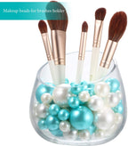 Hicarer 120 Pieces Vase Filler Pearls No Hole Floating Beads for Vase Centerpieces Brush Holder Round Faux Water Bead for DIY Home Wedding Table Party Decor, 14/20/30 mm(Creamy White, Turquoise)