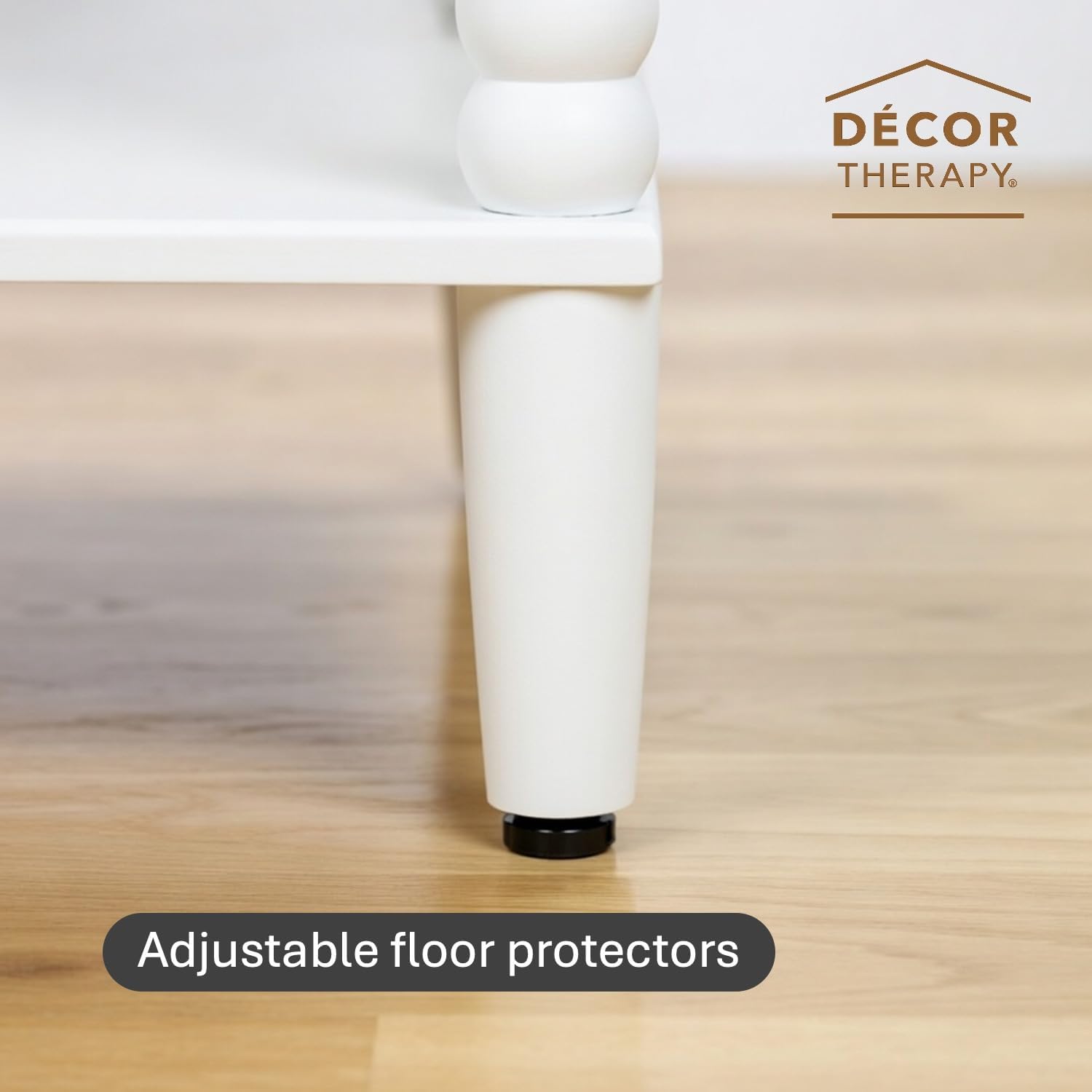 Decor Therapy Preston Two Drawer Side Table, Traditional Side Table with Dual Storage Drawers and Lower Shelf, Classic End Table or Bedside Table for Living Room or Bedroom, White