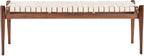Safavieh Couture Home Dilan 47-inch White and -Light Brown Leather Weave Bench