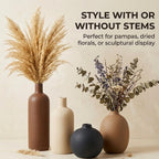 Ceramic Neutral Vase Set of 4 - Modern Decorative Flower Vases Home Decor, Rustic Farmhouse Table Decor for Living Room, Shelves, Entryway, Mantel, Boho Pottery Vases for Bouquets, Pampas, and Gifts