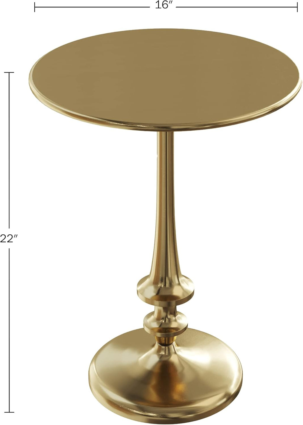 Side Table - Iron Pedestal Table with Antique Gold Finish for Couch, Loveseat, Entryway, or Bed - Vintage Living Room Furniture by Lavish Home