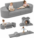 TOLEAD 16 Pcs Modular Kids Play Couch, 68" Large Foam Sofa for Toddlers & Kids, Imaginative Convertible Play Sofa for Living Room & Playroom