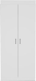 White Kitchen Pantry, Storage Cabinet with 2 Doors, Particle Board, for Dining Room, Easy to Clean