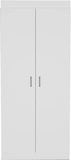 White Kitchen Pantry, Storage Cabinet with 2 Doors, Particle Board, for Dining Room, Easy to Clean