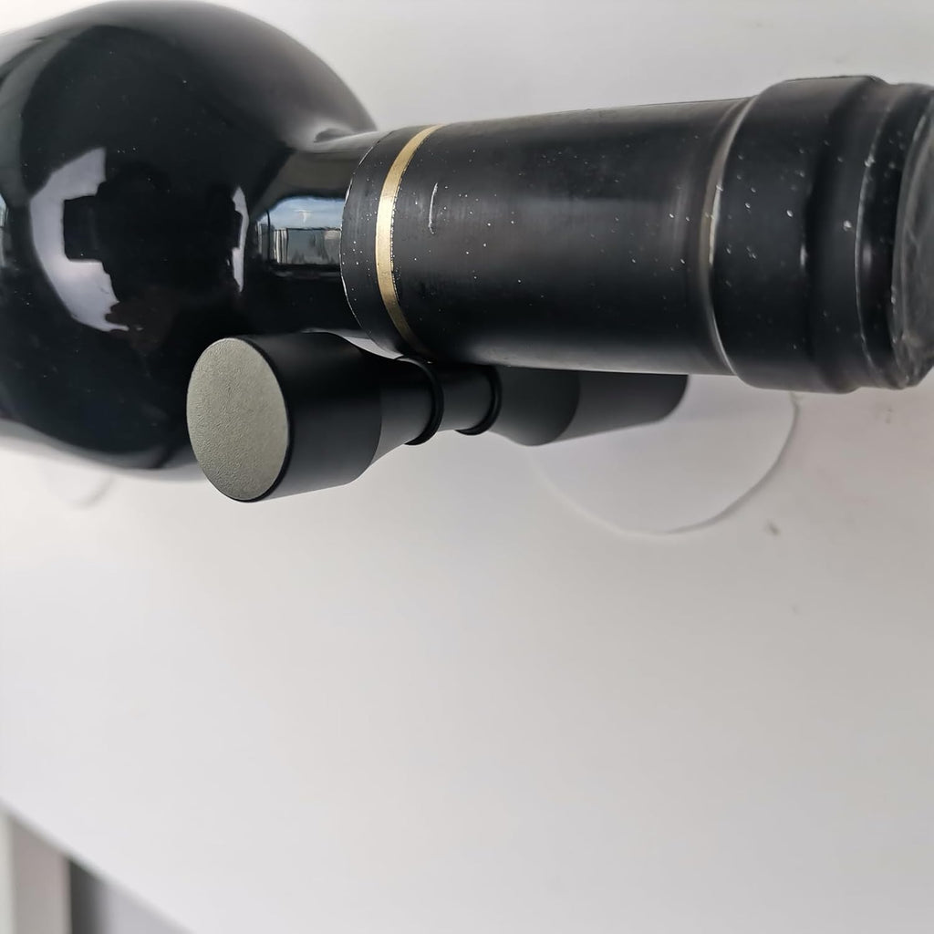 Wine Rack Wall Mounted 5 Bottle Matte Black Metal Vino Pins Single Display Pegs System for Wine Bottles (Matte Black)