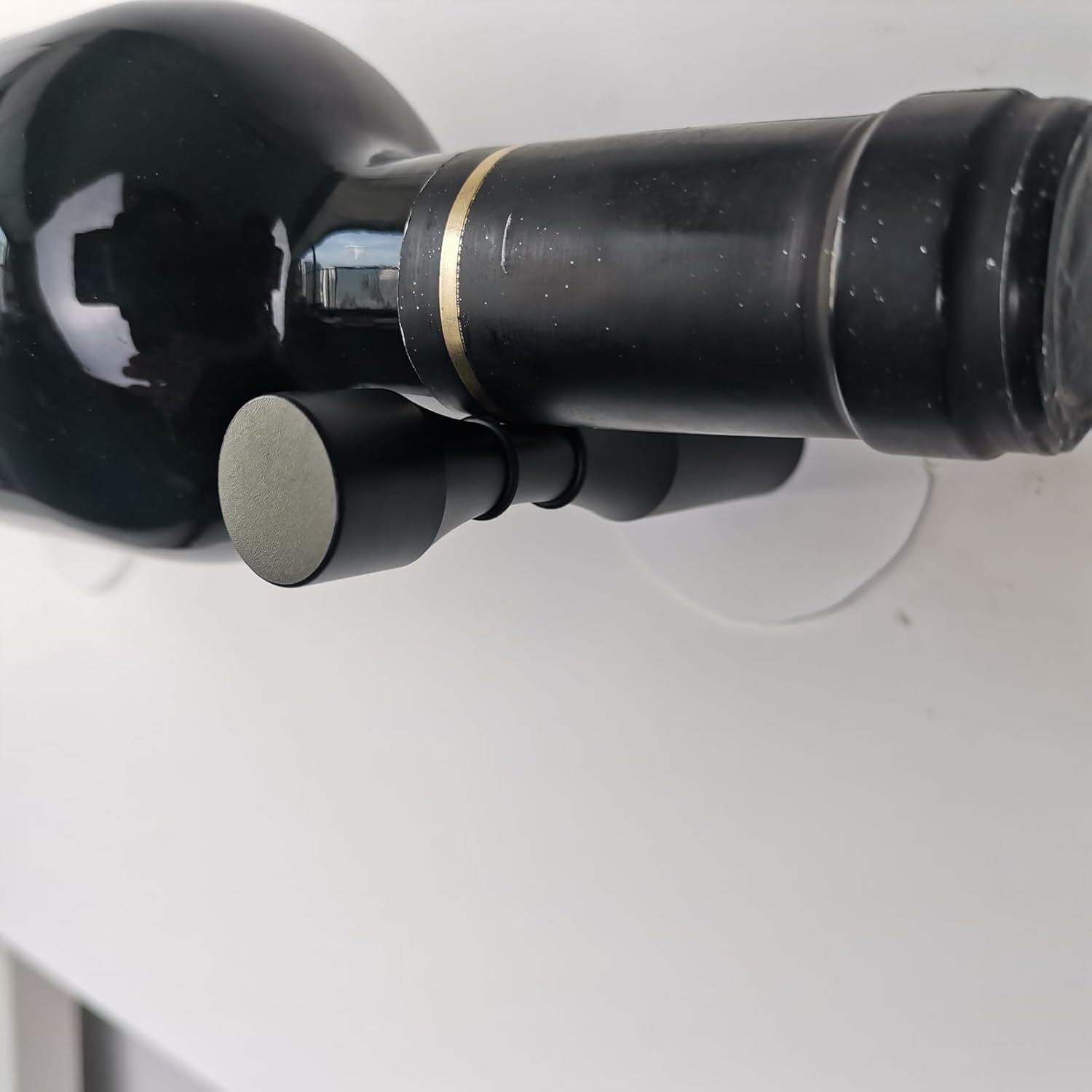 Wine Rack Wall Mounted 5 Bottle Matte Black Metal Vino Pins Single Display Pegs System for Wine Bottles (Matte Black)