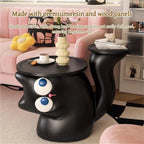 Creative Resin Side Table, Cartoon Night Stand with Double Tabletop, Irregular Floor-Standing Coffee Table, Multifunctional Home Decor for Living Room and Balcony