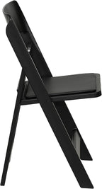 Flash Furniture Hercules Tucker Commercial Black Resin Folding Chair - Lightweight, Vinyl Padded Removable Seat, Indoor Outdoor Use, Event & Wedding Ready