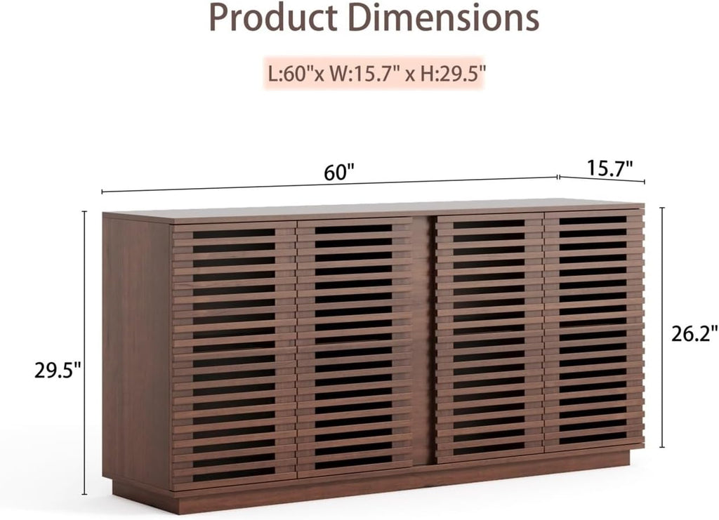 Living Room Furniture Entertainment Storage Dining Room Cabinet, Buffet Sideboard with Solid Wood Doors,for Kitchen