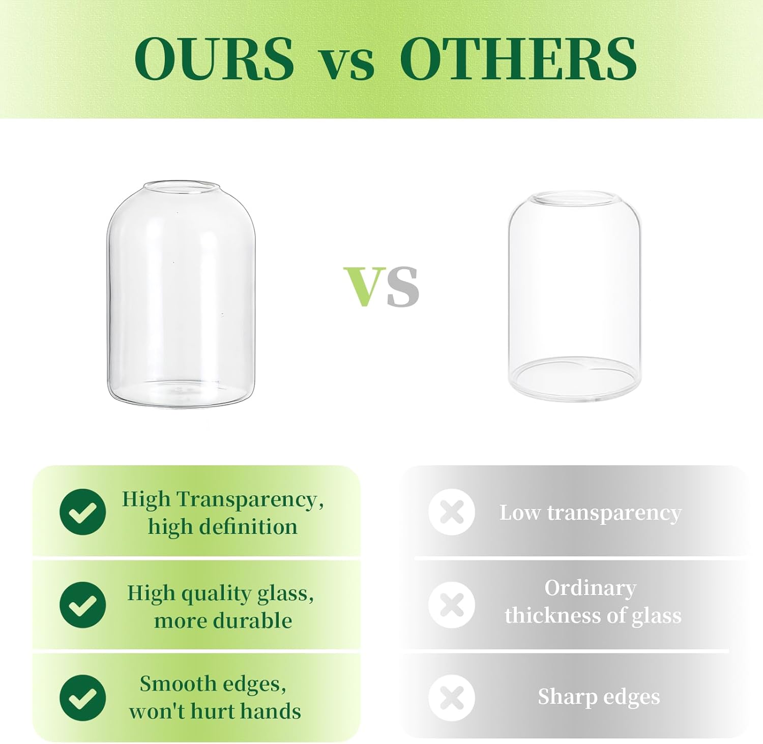Hewory Glass Bud Vases for Centerpieces: Set of 12 Blown Clear Small Vase Bulk, Mini Cute Flower Vase for Floral Arrangement, Modern Decorations for Wedding Party Event Table Decor, 3.7"(H)×2.75"(D)