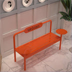 Patio Benches Outdoor Park Gym Rest Benches, Wrought Iron Chairs for Mall Café Seating(Orange)