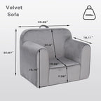 Bonrcea 25.4x18x20.87inch Kids Arm Sofa,Club,Toddler Couch, Upholstered Chair with Arm for Ages 12 Months and Up