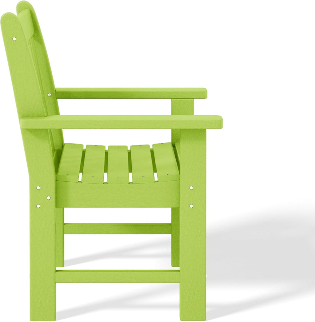WestinTrends Malibu Outdoor Patio HDPE Adirondack Dining Arm Chair, Lime
