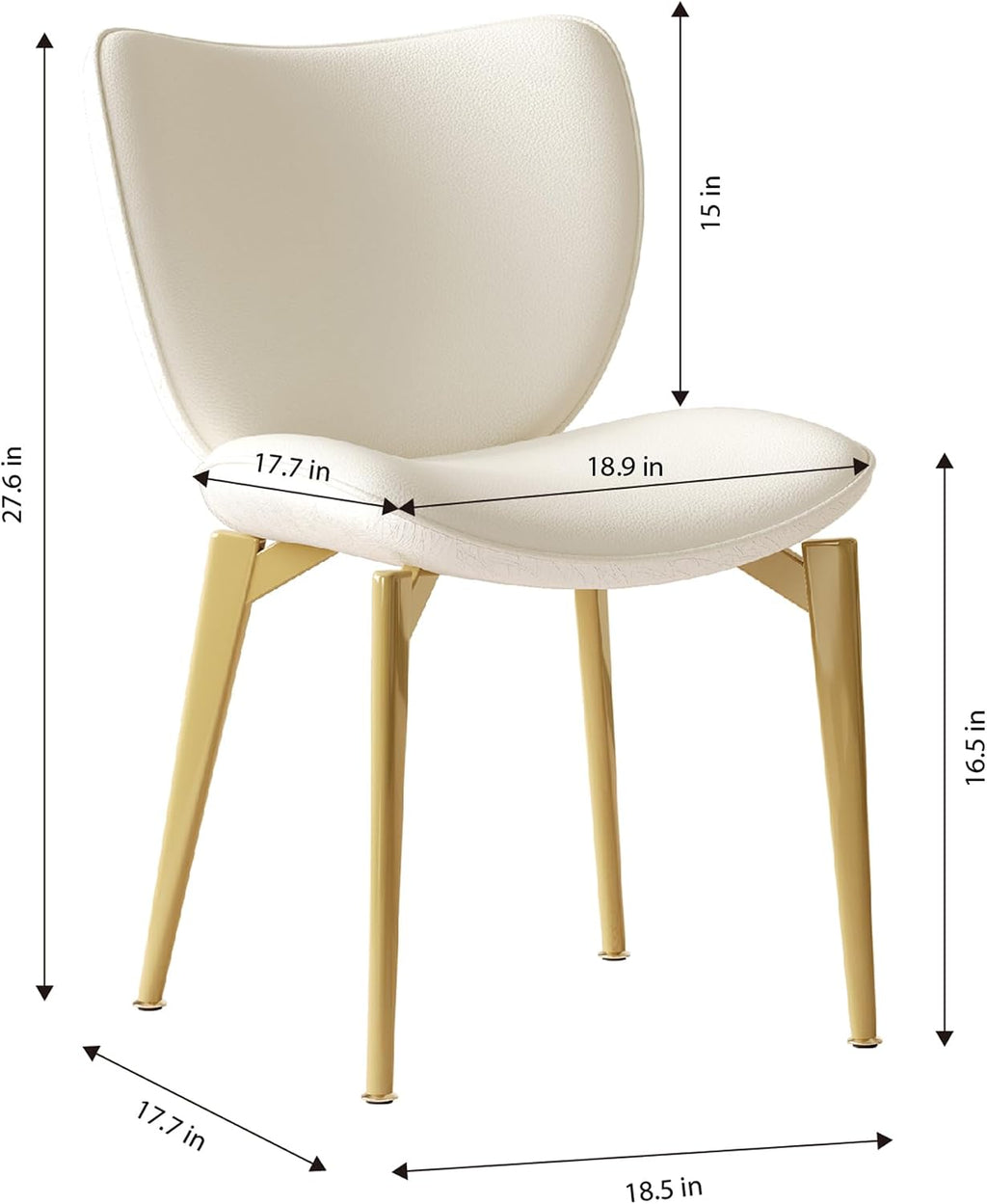 Montary Dining Chairs Set of 2, Modern Gold Steel Legs Dining Chair - Stylish Beige PU Leather Chairs Featuring Unique Texture Jacquard Backrest, for Dining Room, Kitchen, or Living Room
