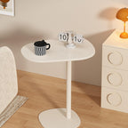 C-Shaped Side End Table, C Table for Sofa Couch Modern End Table Small TV Tray Table Metal Tabletop Home Decor Side Table for Living Room Bedroom (Beige)