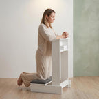 Thick Padded Prayer Stool, Solid Wood Kneeling Bench with Storage Shelf, Durable & Stable Kneeler for Home Worship, Meditation, and Religious Devotion