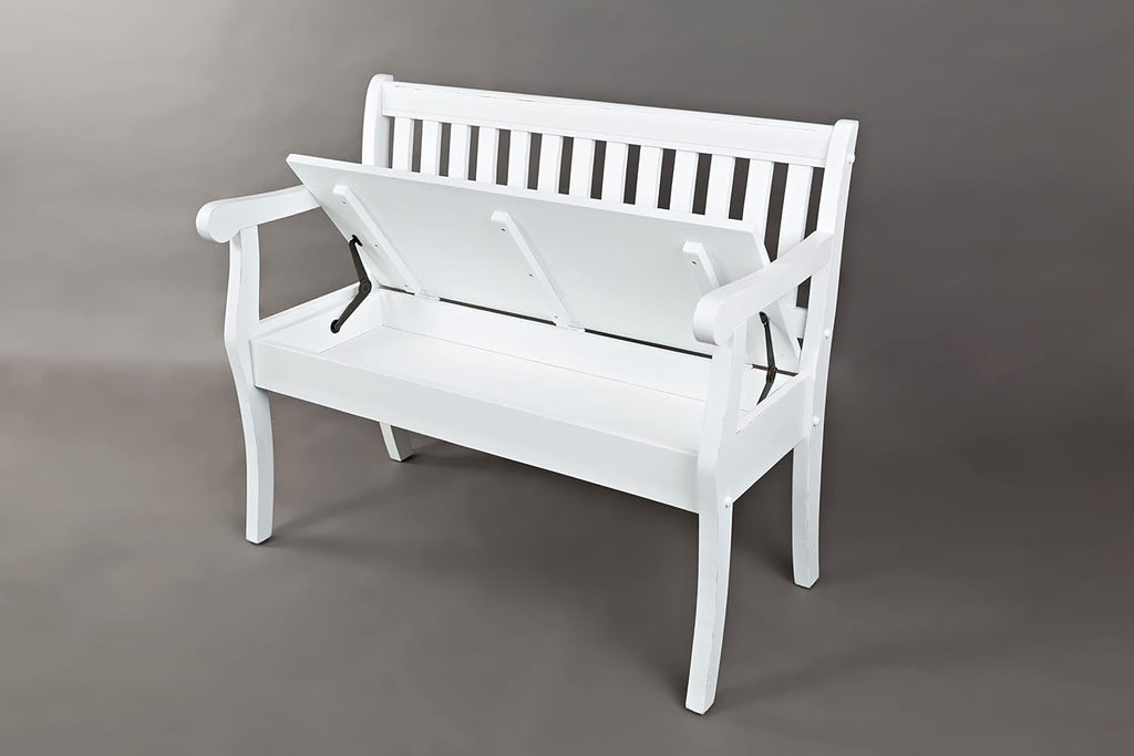 Jofran Inc. Artisan's Craft Farmhouse Distressed Acacia Storage Bench