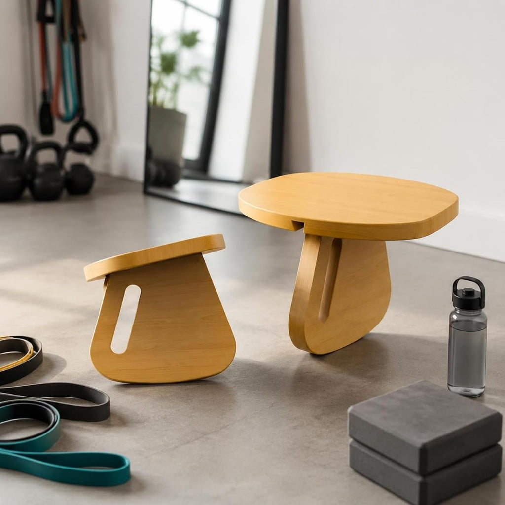 Wooden Mindfulness Stool Wood Finish Meditation Stool Slot-in Assembly Exercise Accessory for Balance Training