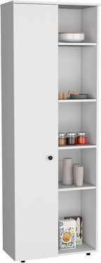 Large Capacity Kitchen Pantry Cabinet, 66.9" Slim Storage, 10 Shelves, Modern Design, White