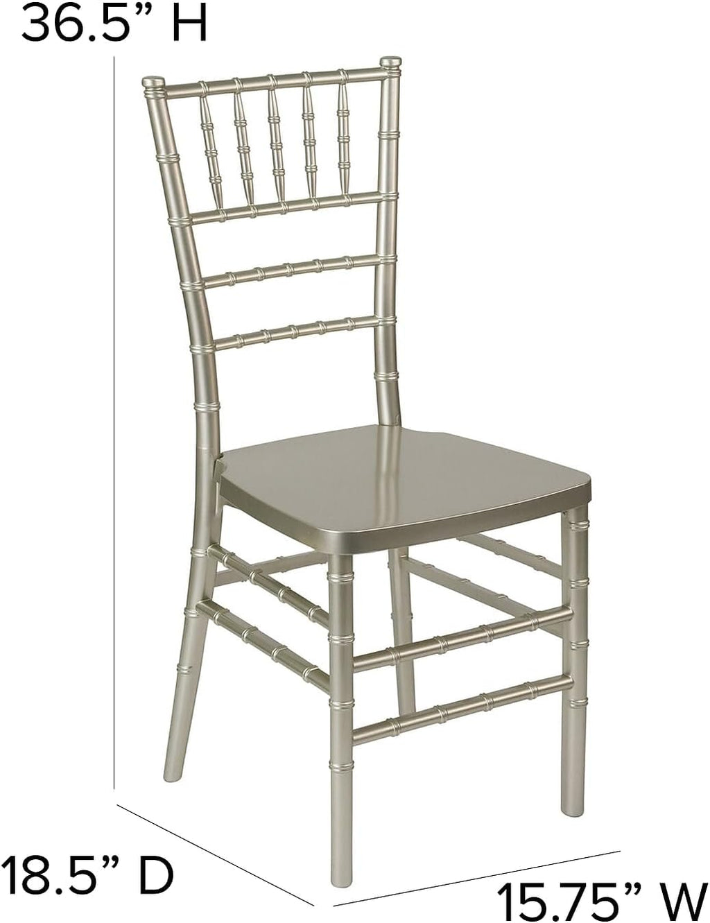 Flash Furniture 2 Pack HERCULES PREMIUM Series Champagne Resin Stacking Chiavari Chair