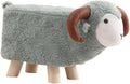 Animal Footstool Footrest Ottoman Home Decor Kids Stool for Outdoor Guest Rooms Indoor, Gray Green