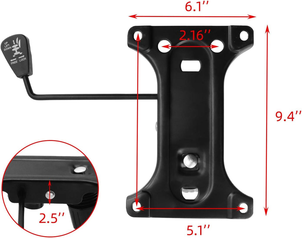 Wealrit Office Chair Tilt Base, Heavy Duty Control Lift Mechanism Black Swivel Base Plate 8.3" x 5.1" Mouting Holes Dimension Office Chair Parts Replacement