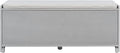 Storage Bench with Cushion, Rattan Door Shoe Cabinet, Gray | 4 Rattan Doors, Upholstered Seat, Entryway Organizer, Built-in Shelves, Boho Style