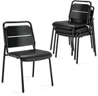 Metal Dining Room Chairs, Heavy Duty Stackable Chairs, Support Up to 380 lb, No Assemble, Kitchen Chairs Set of 4, Space Saving Seating for Home, Living Room, Waiting Room, Outdoor