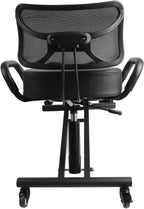Ergonomic Kneeling Chair Posture Correction Stool Orthopedic Stool Height Adjustable with Breathable Mesh Backrest Leather Cushion for Back Pain Relief Home Office