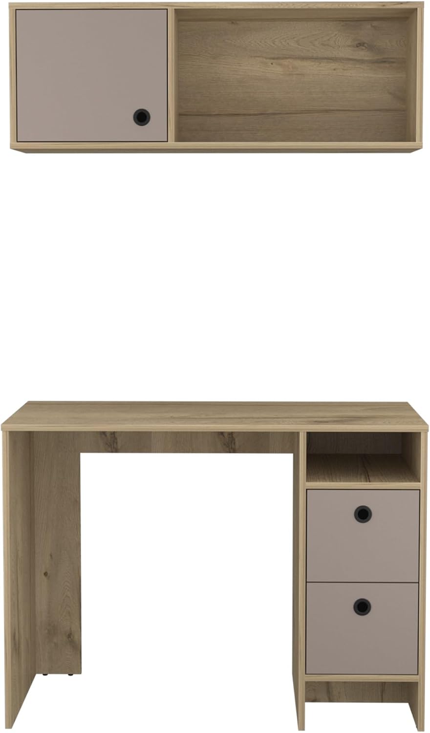Farmhouse Rustic Wall Cabinet, Storage Cabinet with Two Shelves and Two Drawers,for Kitchen Home