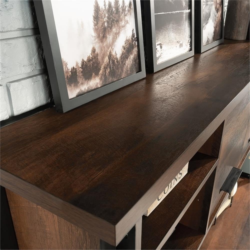 Sauder Briarbrook Engineered Wood and Metal Large Hutch in Barrel Oak