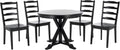 SAFAVIEH Home Collection - Shay Black 5-Piece Wood Dining Set, Traditional Round Table and 4 Chairs, Kitchen or Dining Room (DNS9205B)