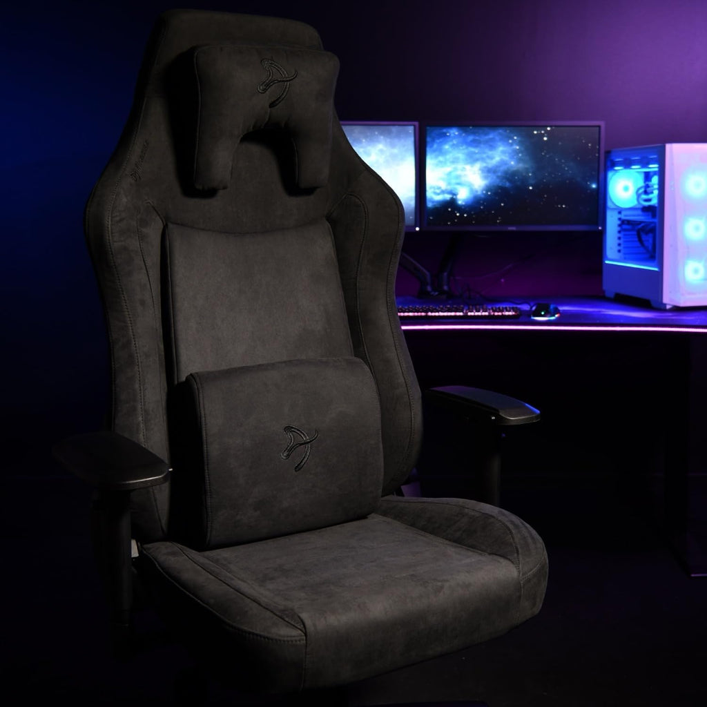 Arozzi Vernazza XL Soft PU Ergonomic Computer Gaming/Office Chair with High Backrest, Recliner, Swivel, Tilt, Rocker, Adjustable Height and Adjustable Lumbar and Neck Support - Pure Black